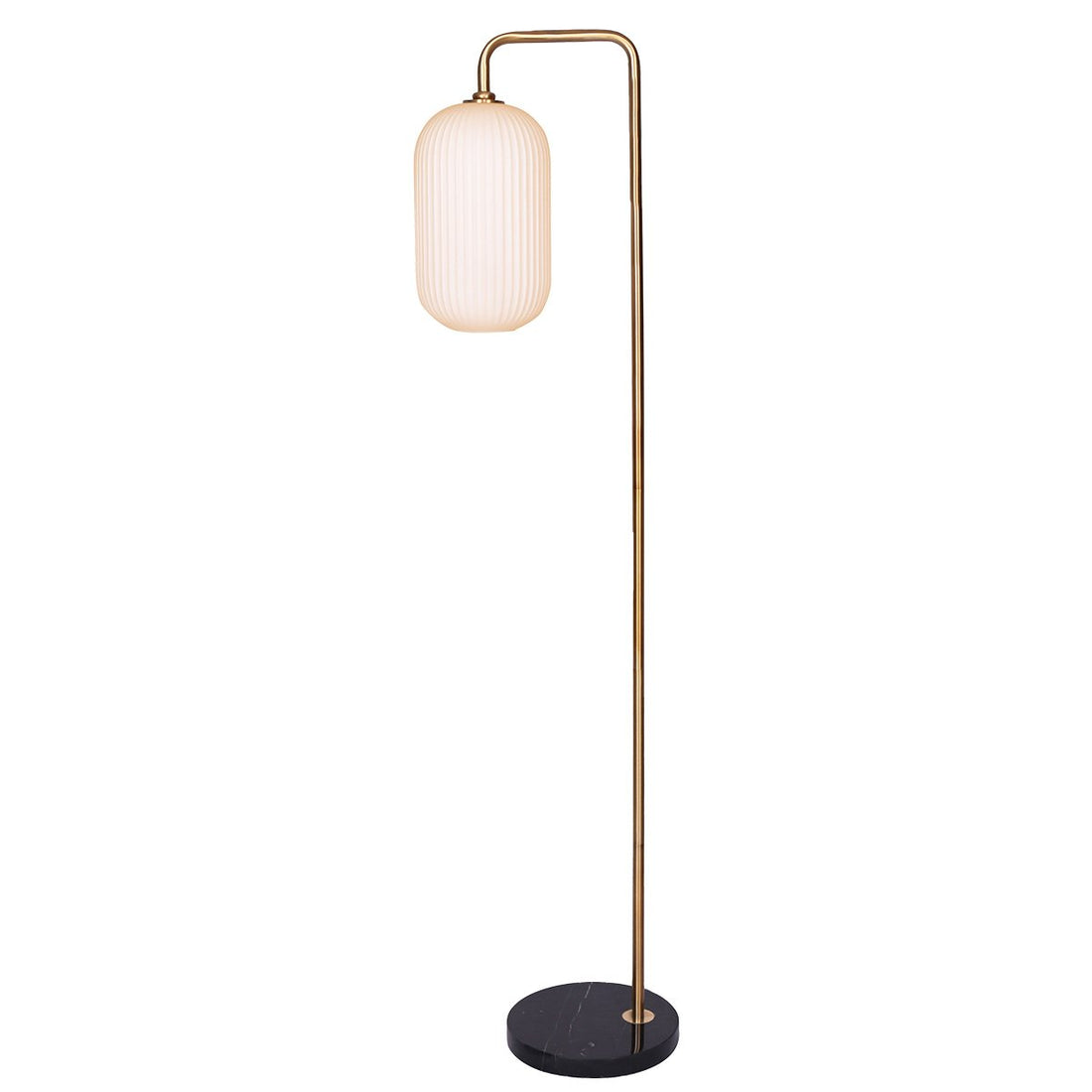 Sarantino Metal Floor Lamp With Opal Glass Shade-Home &amp; Garden &gt; Lighting-PEROZ Accessories