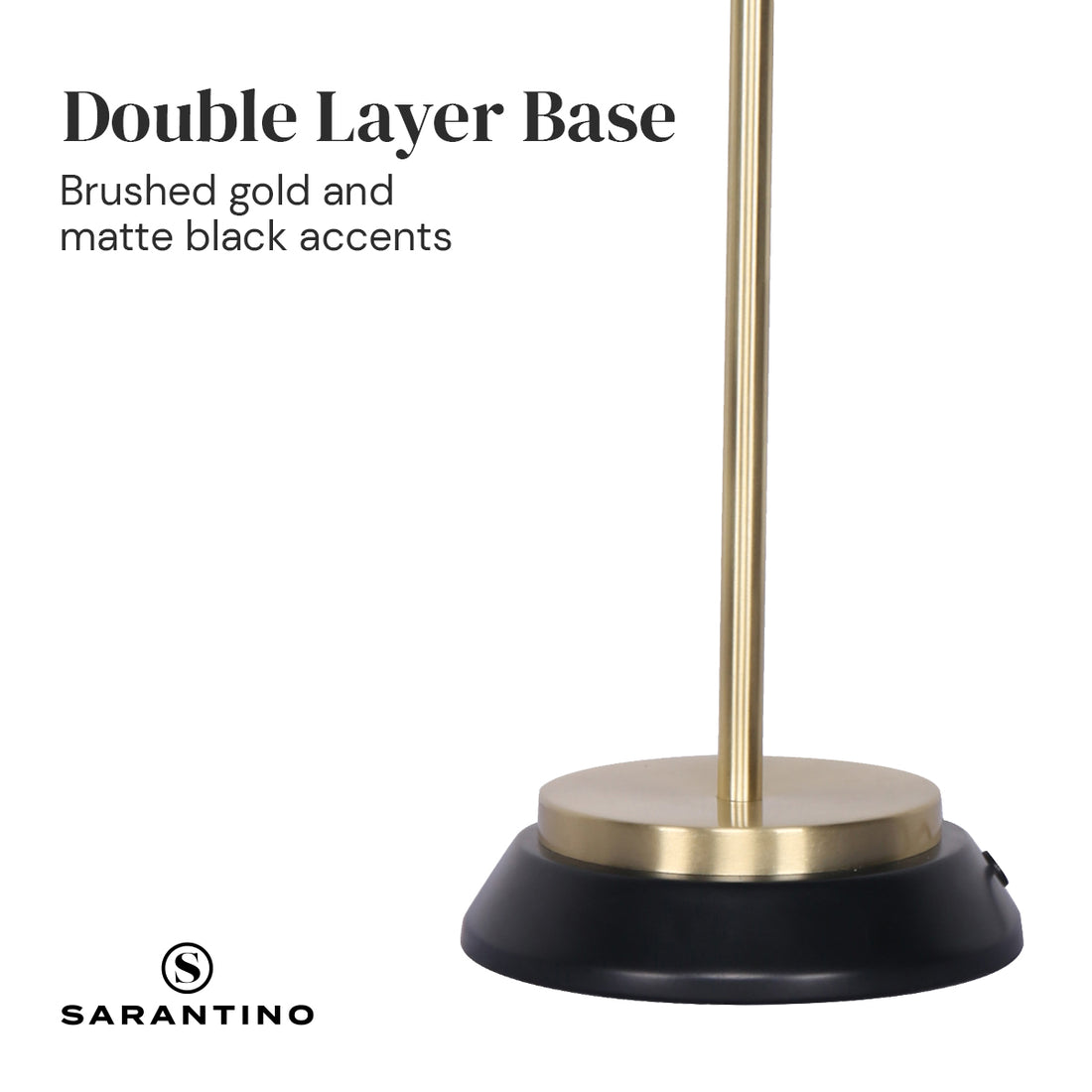 Sarantino Electric Reading Light Table Lamp Brass Finish - Black-Home &amp; Garden &gt; Lighting-PEROZ Accessories