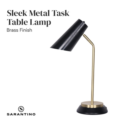 Sarantino Electric Reading Light Table Lamp Brass Finish - Black-Home &amp; Garden &gt; Lighting-PEROZ Accessories