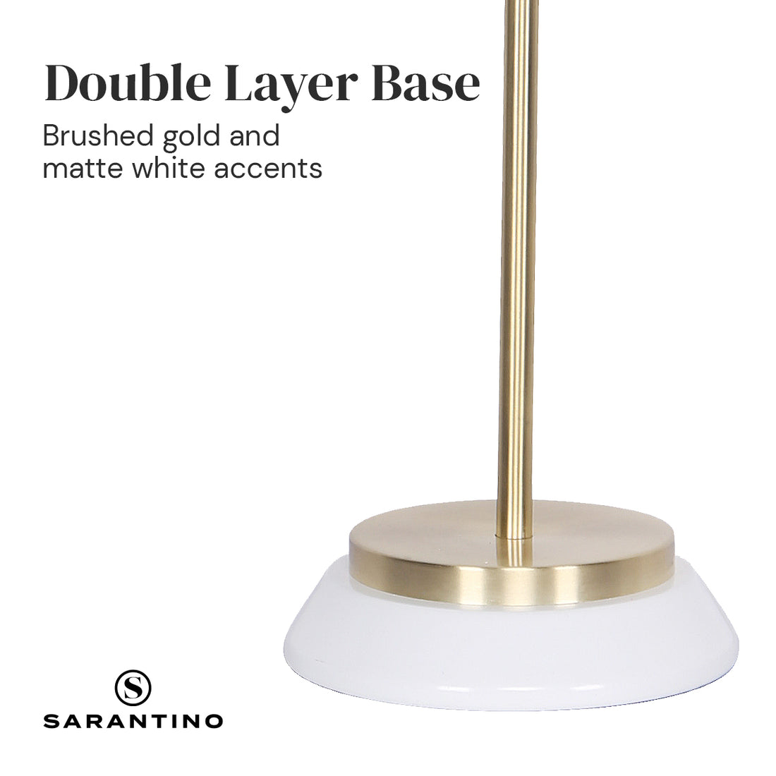 Sarantino Electric Reading Light Table Lamp Brass Finish - White-Home &amp; Garden &gt; Lighting-PEROZ Accessories