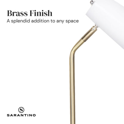 Sarantino Electric Reading Light Table Lamp Brass Finish - White-Home &amp; Garden &gt; Lighting-PEROZ Accessories
