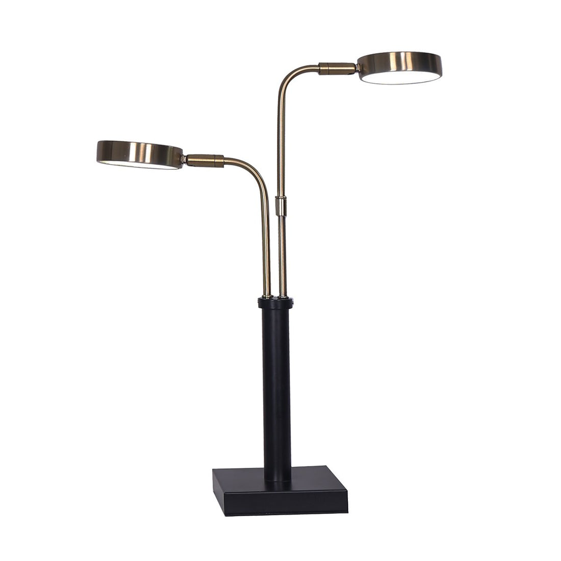 Sarantino LED Metal Table Lamp with 2 Lights Brushed Gold Black Finish-Home &amp; Garden &gt; Lighting-PEROZ Accessories
