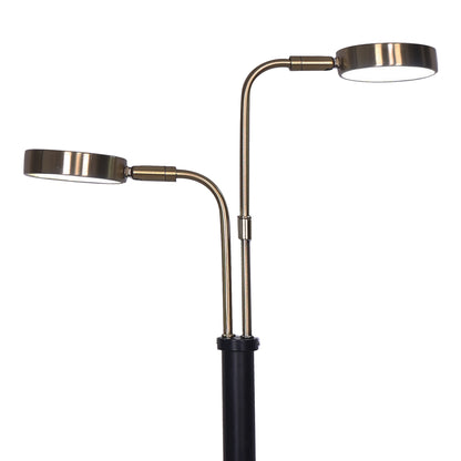 Sarantino LED Metal Table Lamp with 2 Lights Brushed Gold Black Finish-Home &amp; Garden &gt; Lighting-PEROZ Accessories