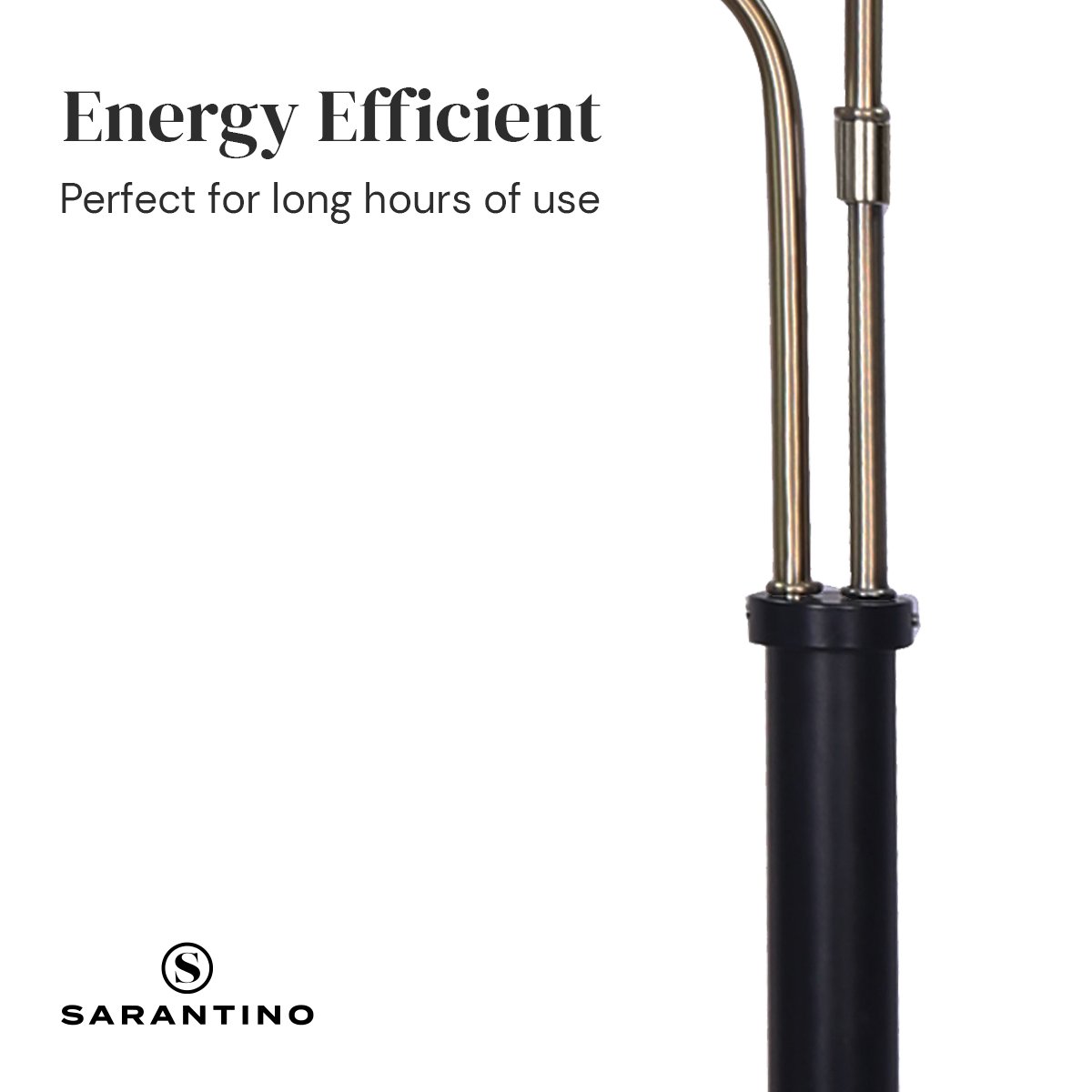 Sarantino LED Metal Table Lamp with 2 Lights Brushed Gold Black Finish-Home &amp; Garden &gt; Lighting-PEROZ Accessories