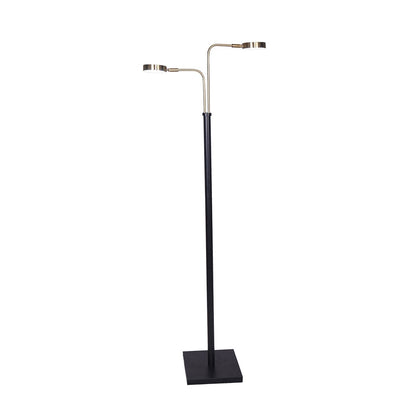 Sarantino LED Metal Floor Lamp with 2 Lights in Brushed Gold and Black Finish-Home &amp; Garden &gt; Lighting-PEROZ Accessories