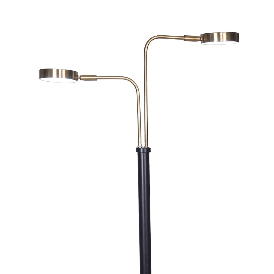Sarantino LED Metal Floor Lamp with 2 Lights in Brushed Gold and Black Finish-Home &amp; Garden &gt; Lighting-PEROZ Accessories