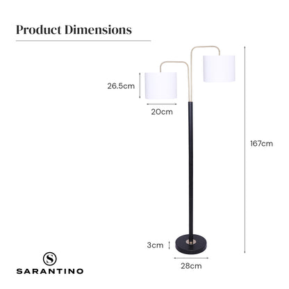 Sarantino Black/Brass Finish Reading Light Electric Table Lamp-Home &amp; Garden &gt; Lighting-PEROZ Accessories