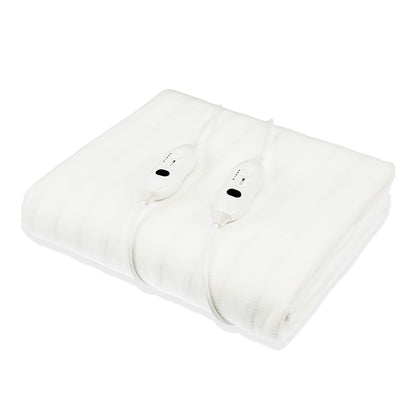 Laura Hill Electric Blanket Queen Size Fitted Underlay Winter Throw - White-Electric Throw Blanket-PEROZ Accessories