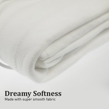 Laura Hill Heated Electric Blanket Double Size Fitted Polyester Underlay Winter Throw - White-Electric Throw Blanket-PEROZ Accessories