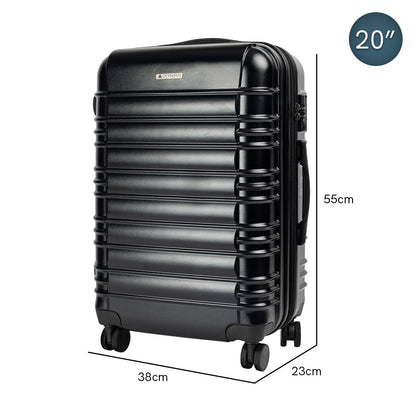 Olympus Noctis Suitcase 20in Hard Shell ABS+PC - Stygian Black-Home &amp; Garden-PEROZ Accessories