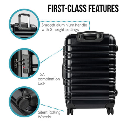 Olympus Noctis Suitcase 20in Hard Shell ABS+PC - Stygian Black-Home &amp; Garden-PEROZ Accessories