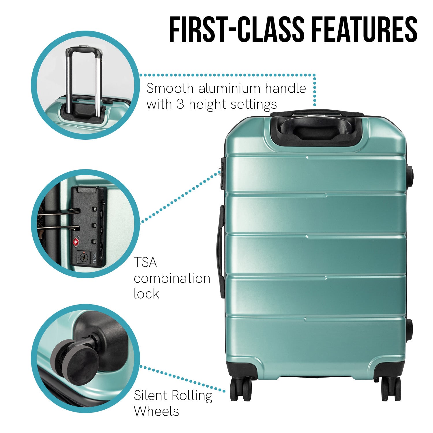 Olympus Artemis 20 in Hard Shell ABS+PC - Electric Teal-Home &amp; Garden-PEROZ Accessories