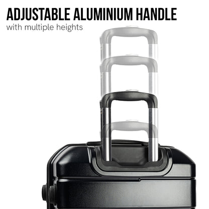 Olympus Artemis 24in Hard Shell Suitcase ABS+PC Jet Black-Home &amp; Garden-PEROZ Accessories
