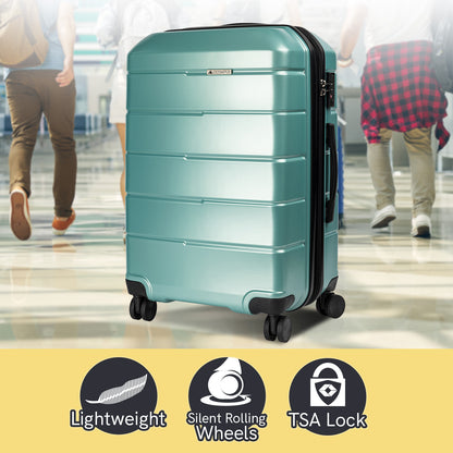 Olympus Artemis 24in Hard Shell Suitcase ABS+PC Electric Teal-Home &amp; Garden-PEROZ Accessories