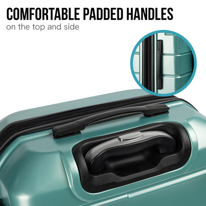 Olympus Artemis 24in Hard Shell Suitcase ABS+PC Electric Teal-Home &amp; Garden-PEROZ Accessories