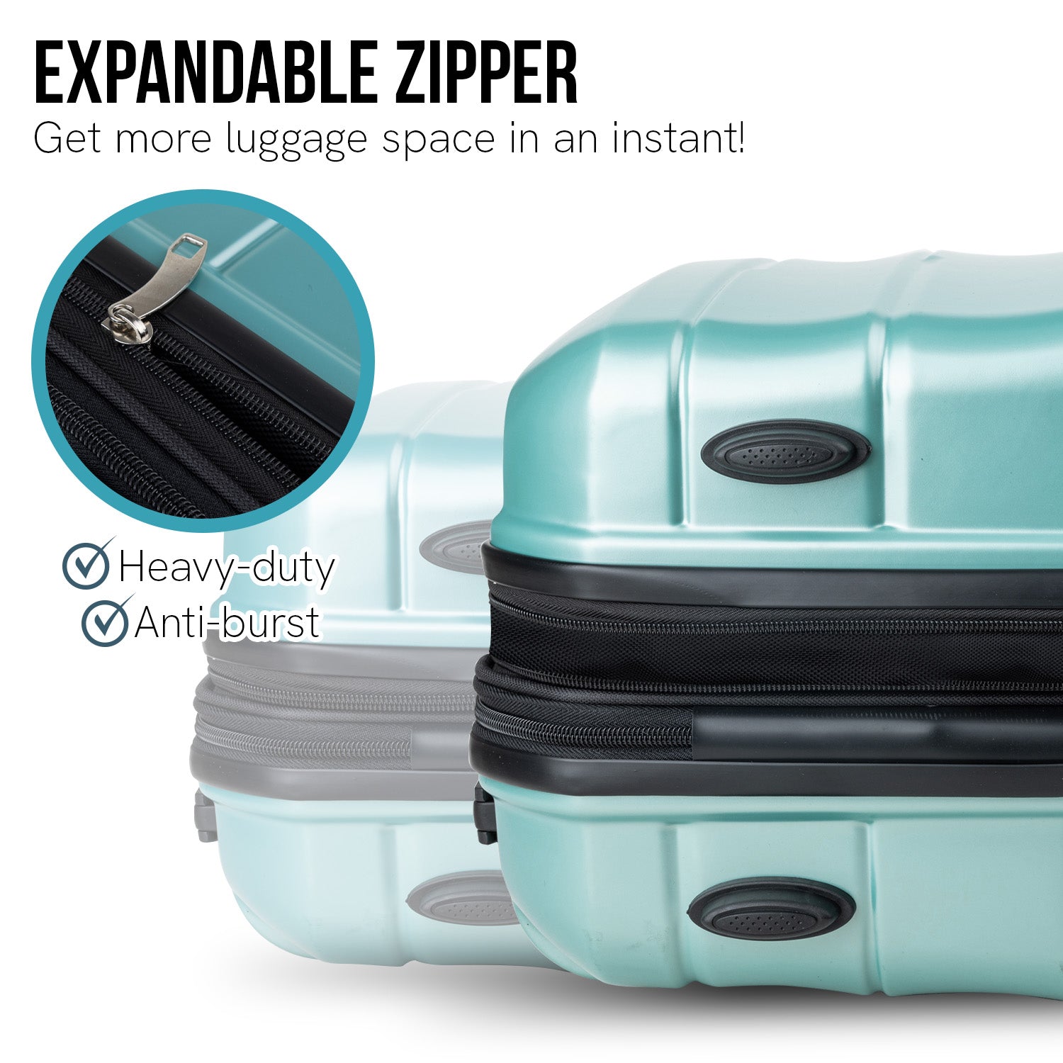 Olympus Artemis 28in Hard Shell Suitcase ABS+PC - Electric Teal-Home &amp; Garden-PEROZ Accessories