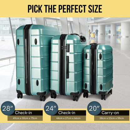 Olympus Artemis 28in Hard Shell Suitcase ABS+PC - Electric Teal-Home &amp; Garden-PEROZ Accessories