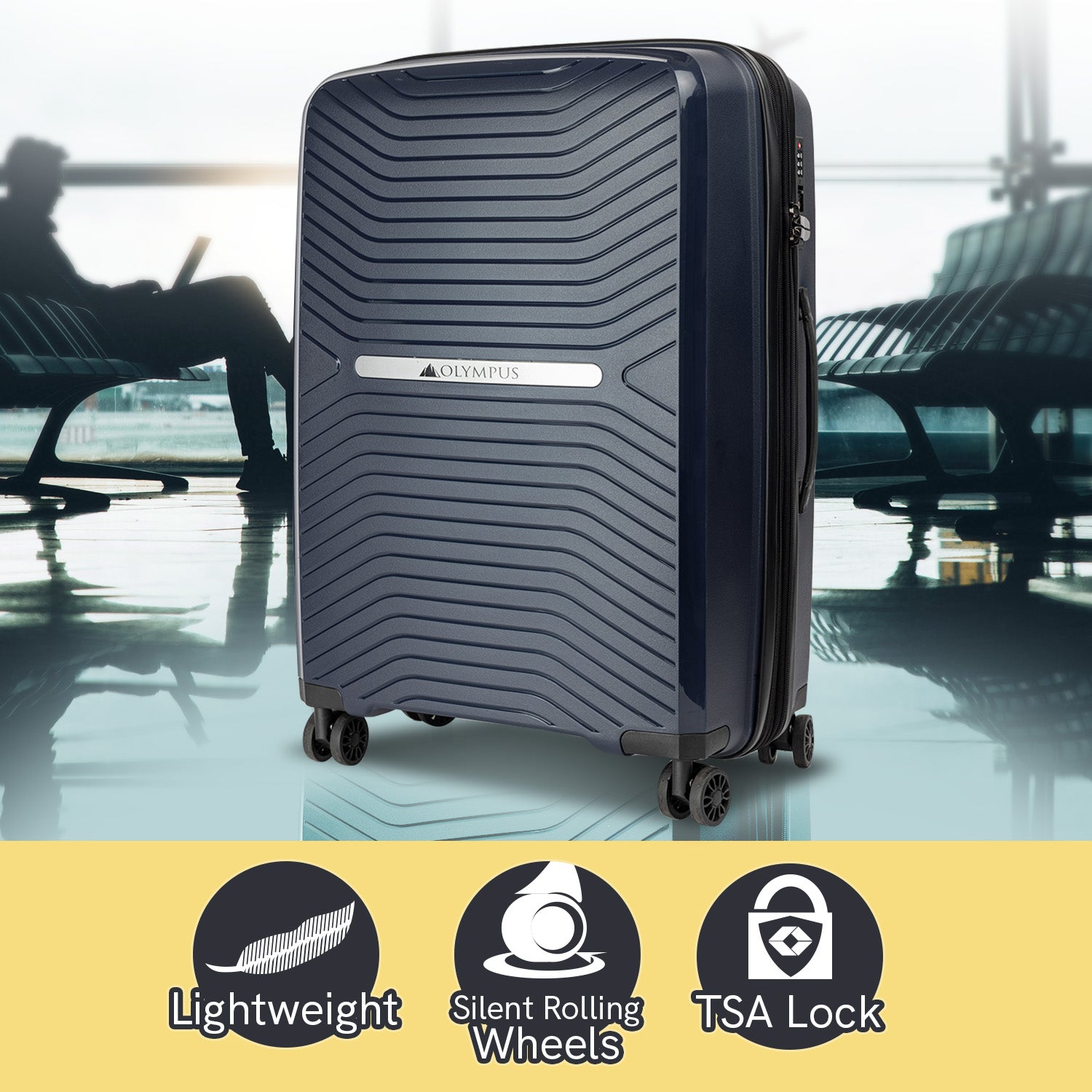 Olympus Astra 20in Lightweight Hard Shell Suitcase - Aegean Blue-Home &amp; Garden-PEROZ Accessories