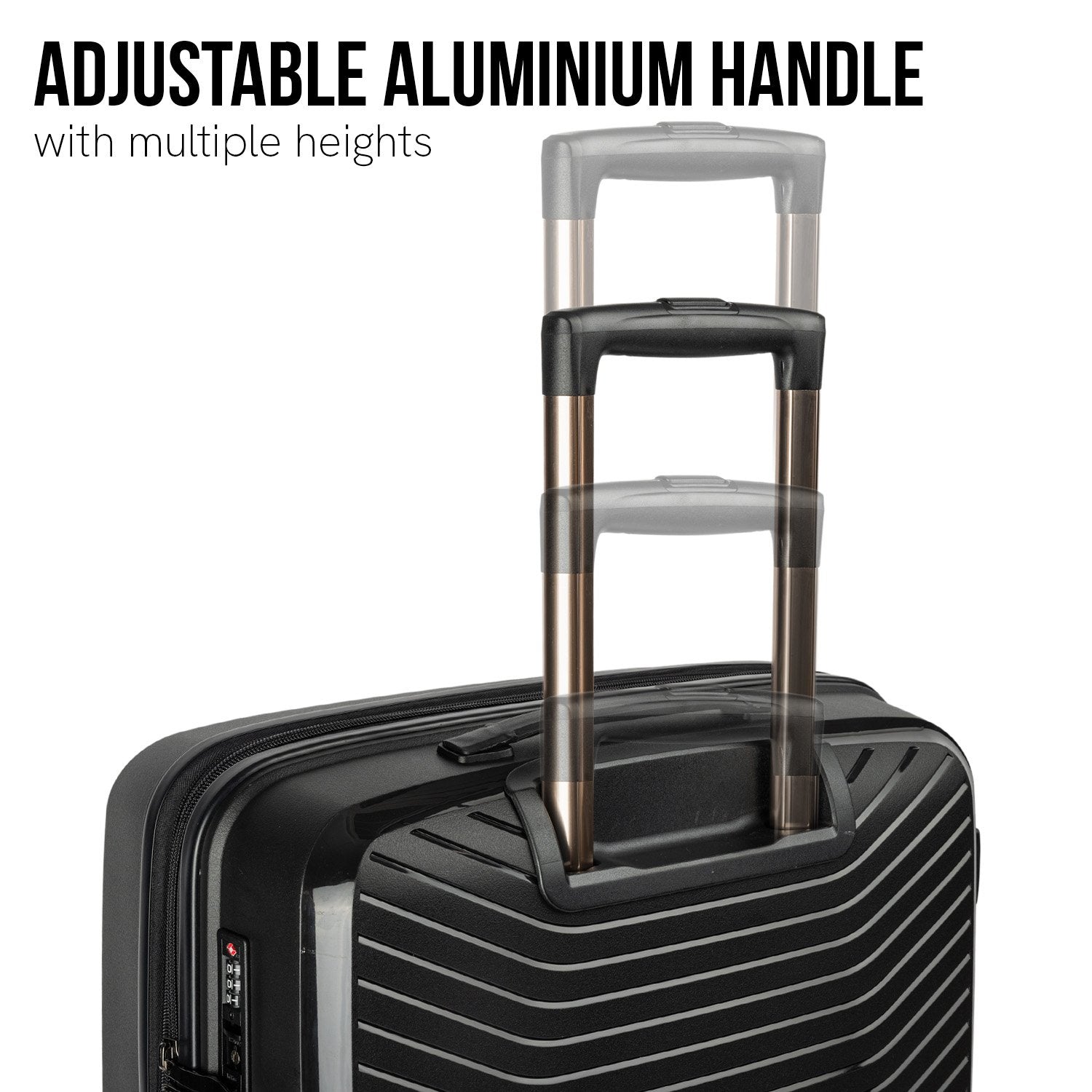 Olympus Astra 24in Lightweight Hard Shell Suitcase - Obsidian Black-Home &amp; Garden-PEROZ Accessories