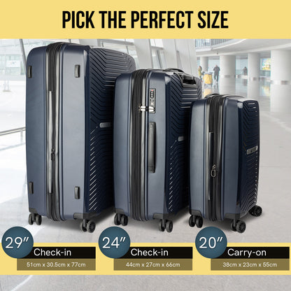 Olympus Astra 24in Lightweight Hard Shell Suitcase - Aegean Blue-Home &amp; Garden &gt; Travel-PEROZ Accessories
