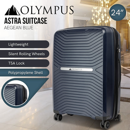 Olympus Astra 24in Lightweight Hard Shell Suitcase - Aegean Blue-Home &amp; Garden &gt; Travel-PEROZ Accessories
