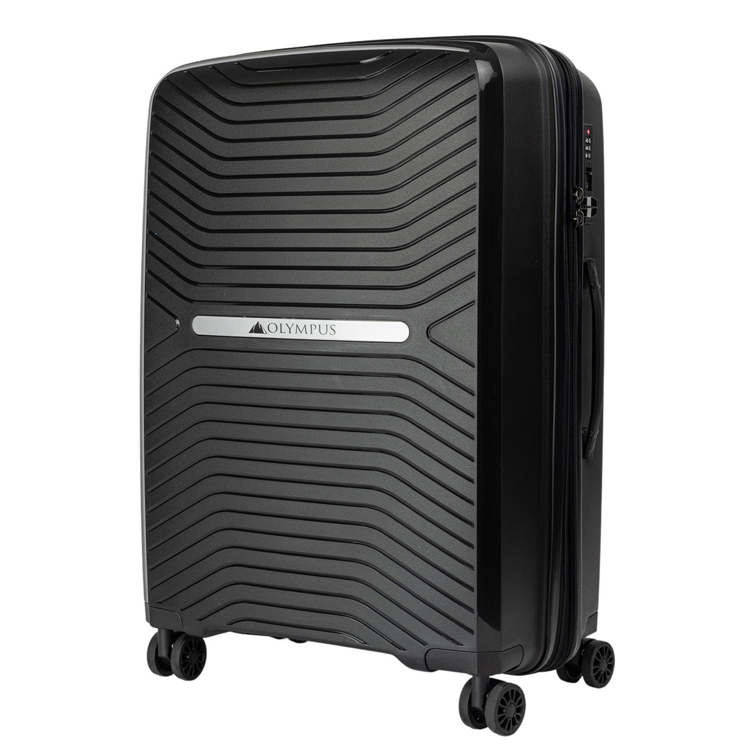 Olympus 3PC Astra Luggage Set Hard Shell Suitcase - Obsidian Black-Home &amp; Garden-PEROZ Accessories