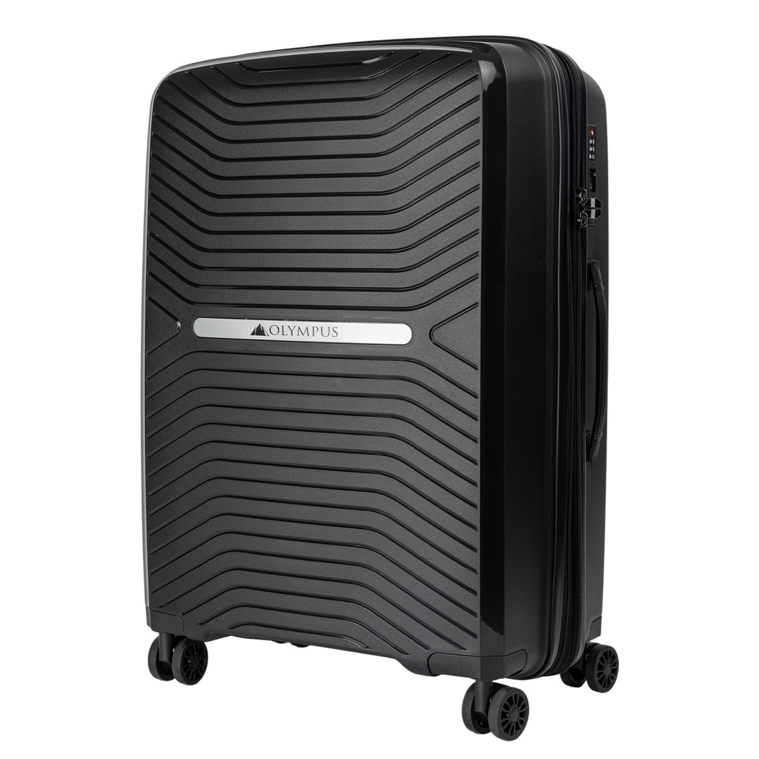 Olympus 3PC Astra Luggage Set Hard Shell Suitcase - Obsidian Black-Home & Garden-PEROZ Accessories