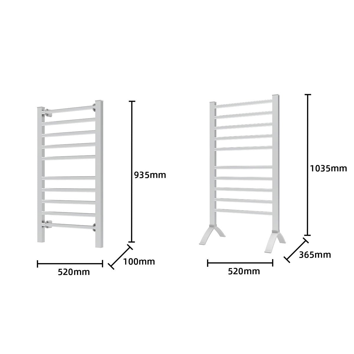 Pronti Heated Towel Rack With Timer Wall-mounted Freestanding Electric 160 Watts-Home &amp; Garden &gt; Bathroom Accessories-PEROZ Accessories
