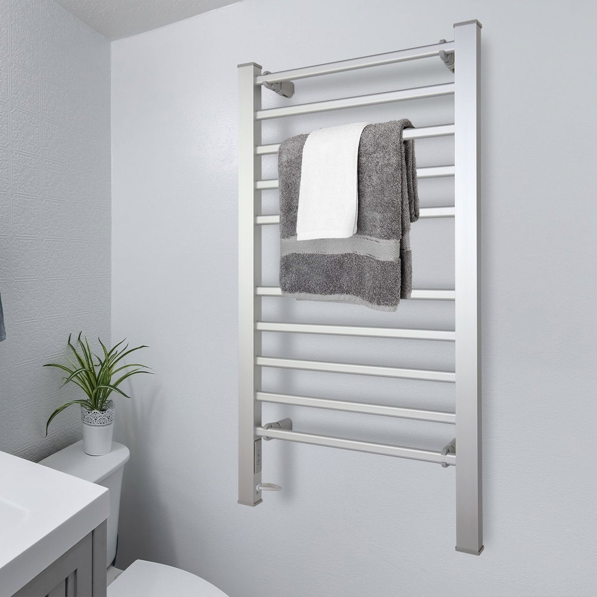 Pronti Heated Towel Rack With Timer Wall-mounted Freestanding Electric 160 Watts-Home &amp; Garden &gt; Bathroom Accessories-PEROZ Accessories