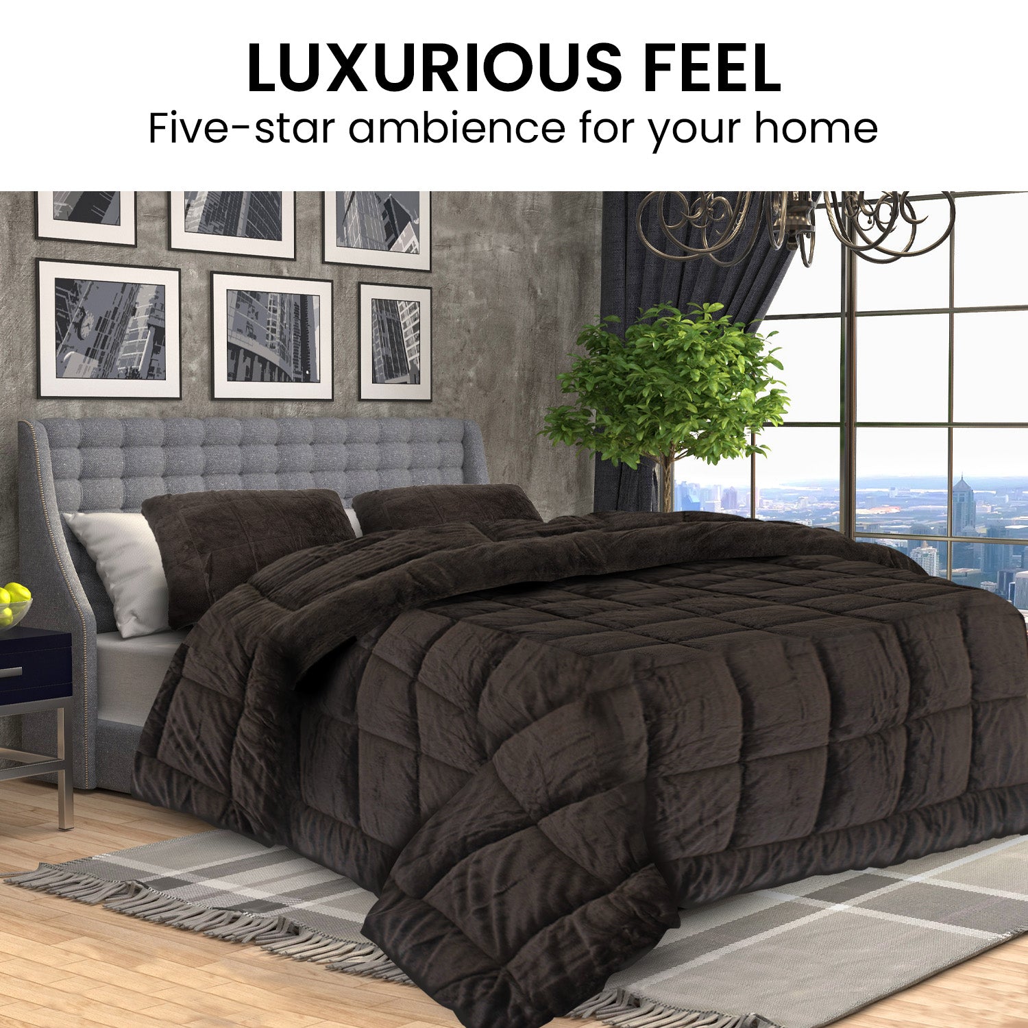 Laura Hill 600GSM Faux Mink Quilt Comforter Doona - King-Home &amp; Garden &gt; Bedding-PEROZ Accessories