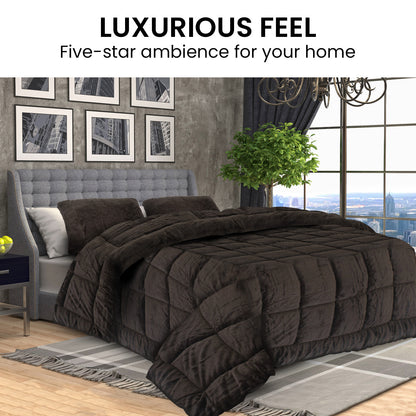 Laura Hill 600GSM Faux Mink Quilt Comforter Doona - King-Home &amp; Garden &gt; Bedding-PEROZ Accessories