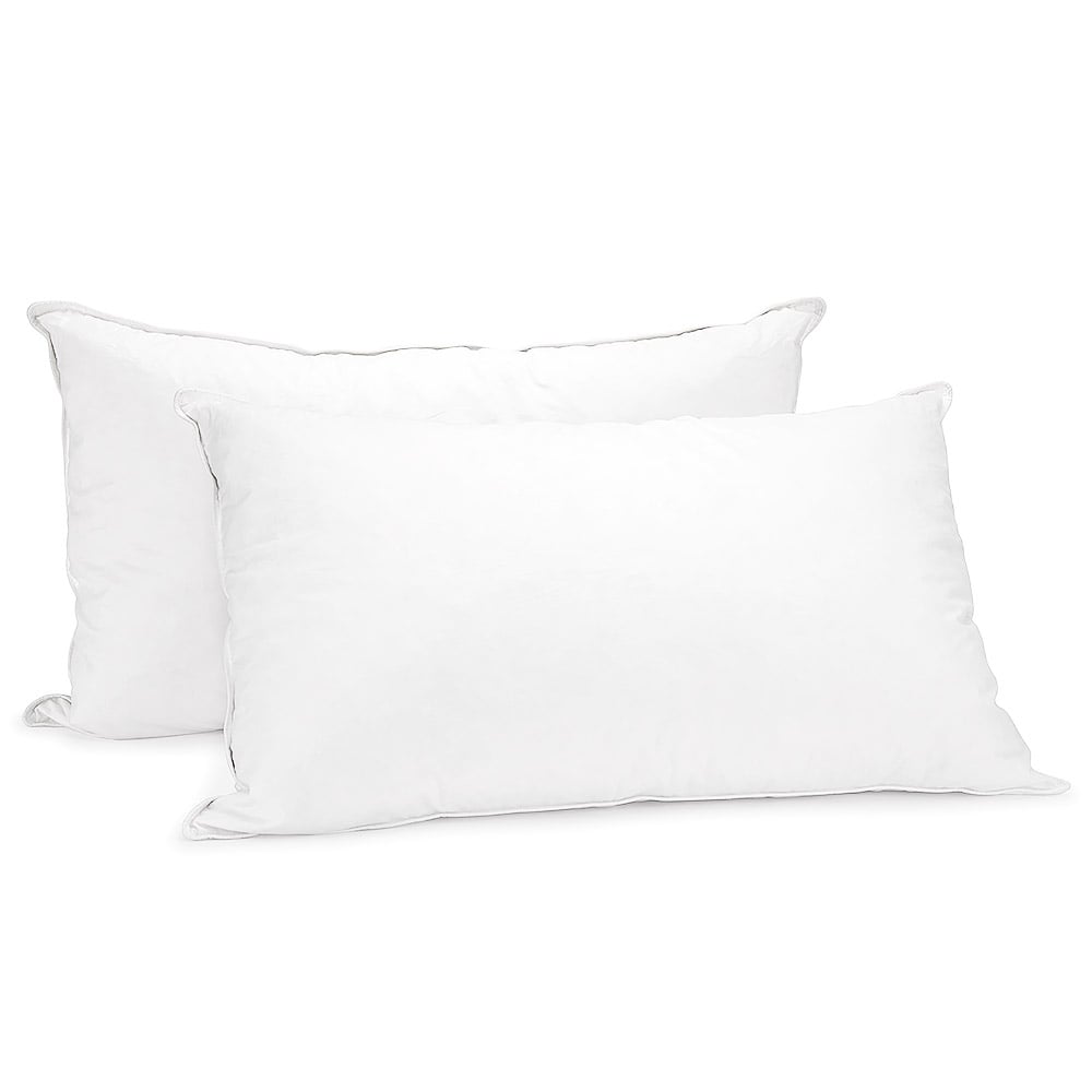 Laura Hill Duck Down Feather Pillow Twin Set - 1.3kg-Home &amp; Garden &gt; Bedding-PEROZ Accessories