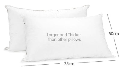 Laura Hill Duck Down Feather Pillow Twin Set - 1.3kg-Home &amp; Garden &gt; Bedding-PEROZ Accessories