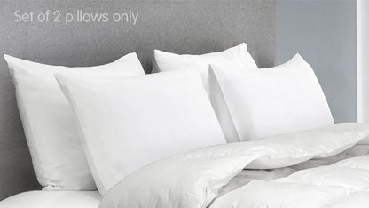 Laura Hill Duck Down Feather Pillow Twin Set - 1.3kg-Home &amp; Garden &gt; Bedding-PEROZ Accessories