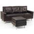 Sarantino Corner Sofa Lounge Couch Modular Furniture Chair Home Faux Leather Chaise Brown-Furniture > Sofas-PEROZ Accessories