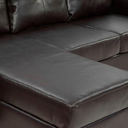 Sarantino Corner Sofa Lounge Couch Modular Furniture Chair Home Faux Leather Chaise Brown-Furniture &gt; Sofas-PEROZ Accessories