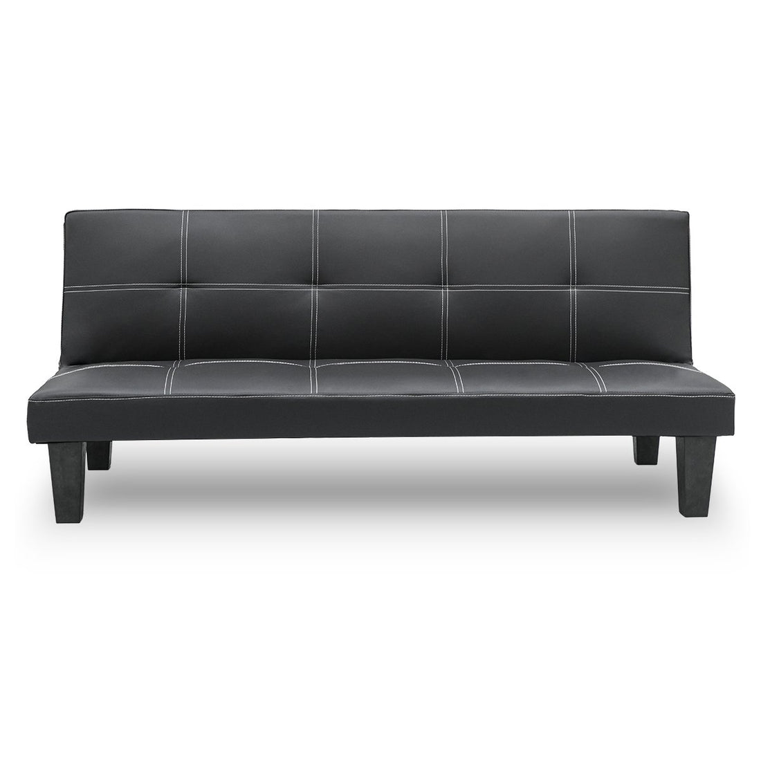 Sarantino 2 Seater Modular Faux Leather Fabric Sofa Bed Couch - Black-Furniture > Sofas-PEROZ Accessories