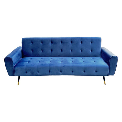 Sarantino Ava 3-seater Tufted Velvet Sofa Bed By Sarantino - Blue-Furniture &gt; Sofas-PEROZ Accessories