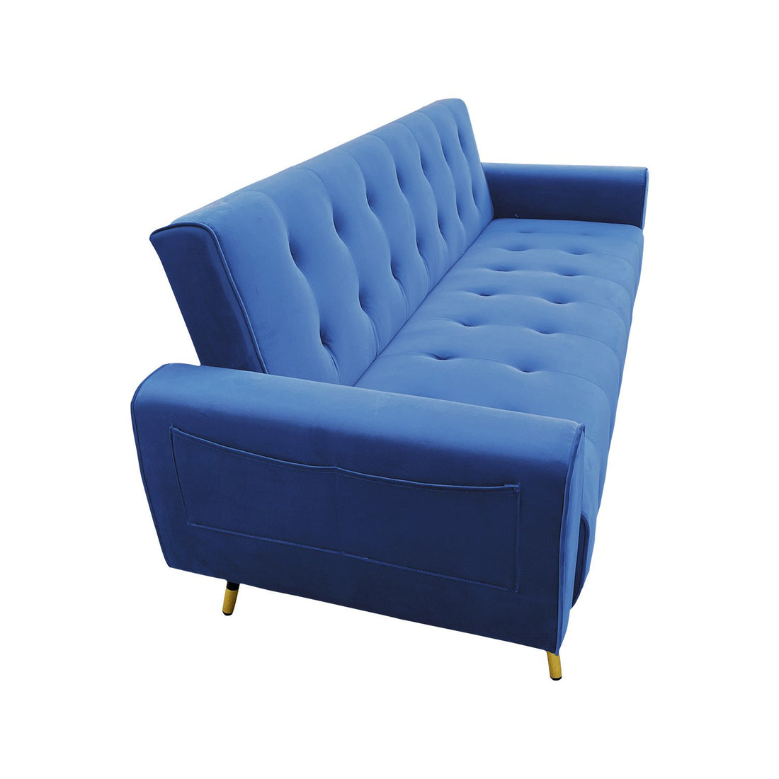 Sarantino Ava 3-seater Tufted Velvet Sofa Bed By Sarantino - Blue-Furniture > Sofas-PEROZ Accessories