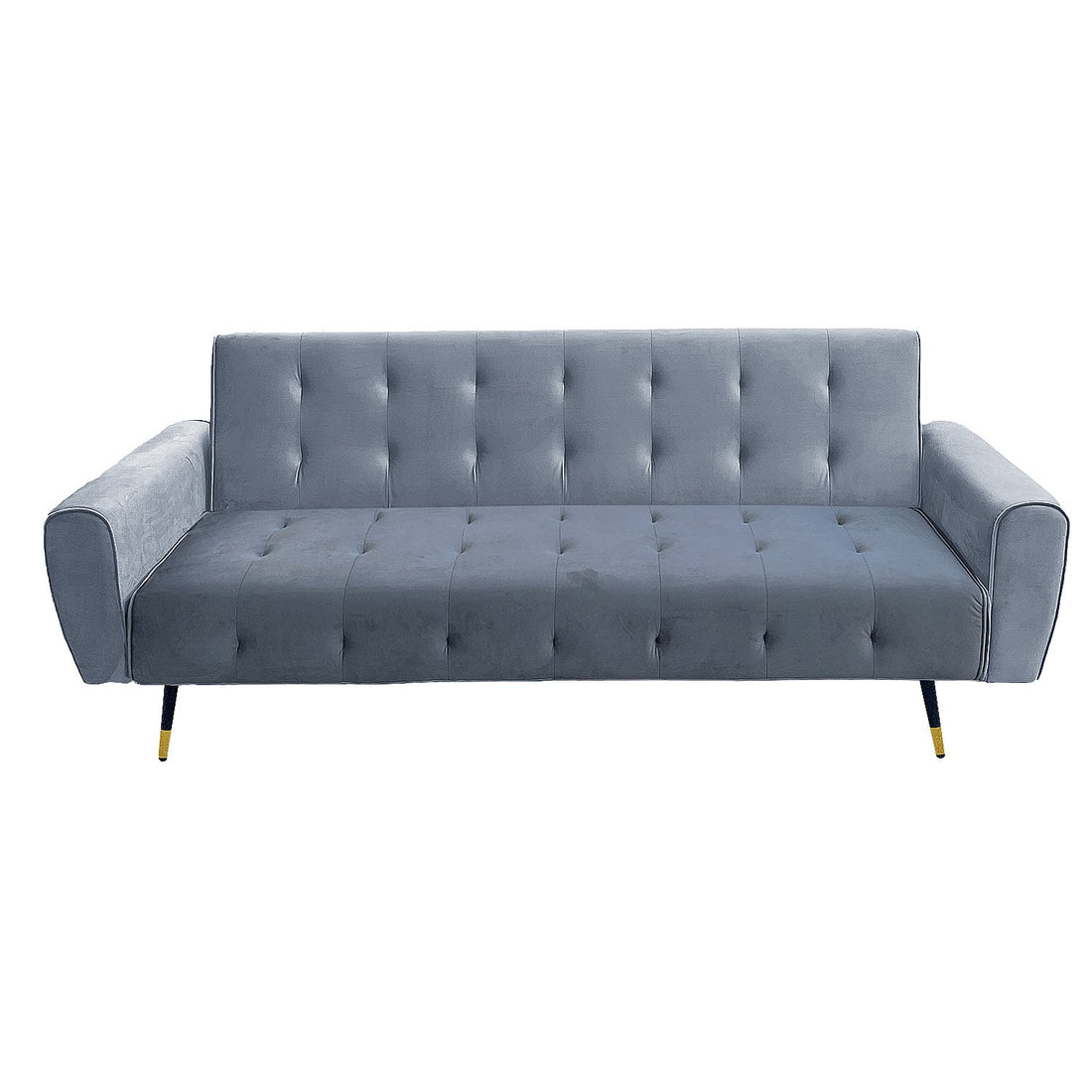 Sarantino Ava 3-seater Tufted Velvet Sofa Bed By Sarantino - Light Grey-Furniture &gt; Sofas-PEROZ Accessories