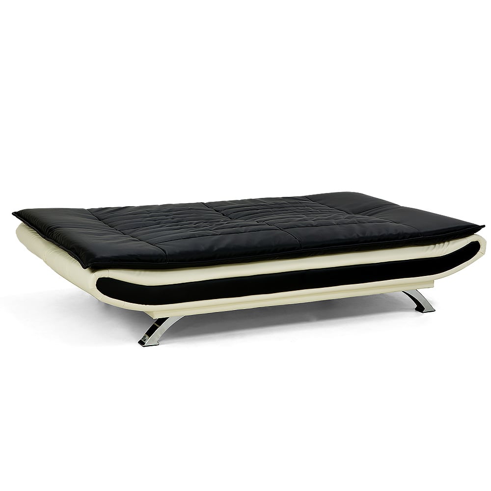 Sarantino Bronx Sofa Bed Faux Leather Lounge Couch Futon Furniture Adjustable Suite Black-Furniture &gt; Sofas-PEROZ Accessories
