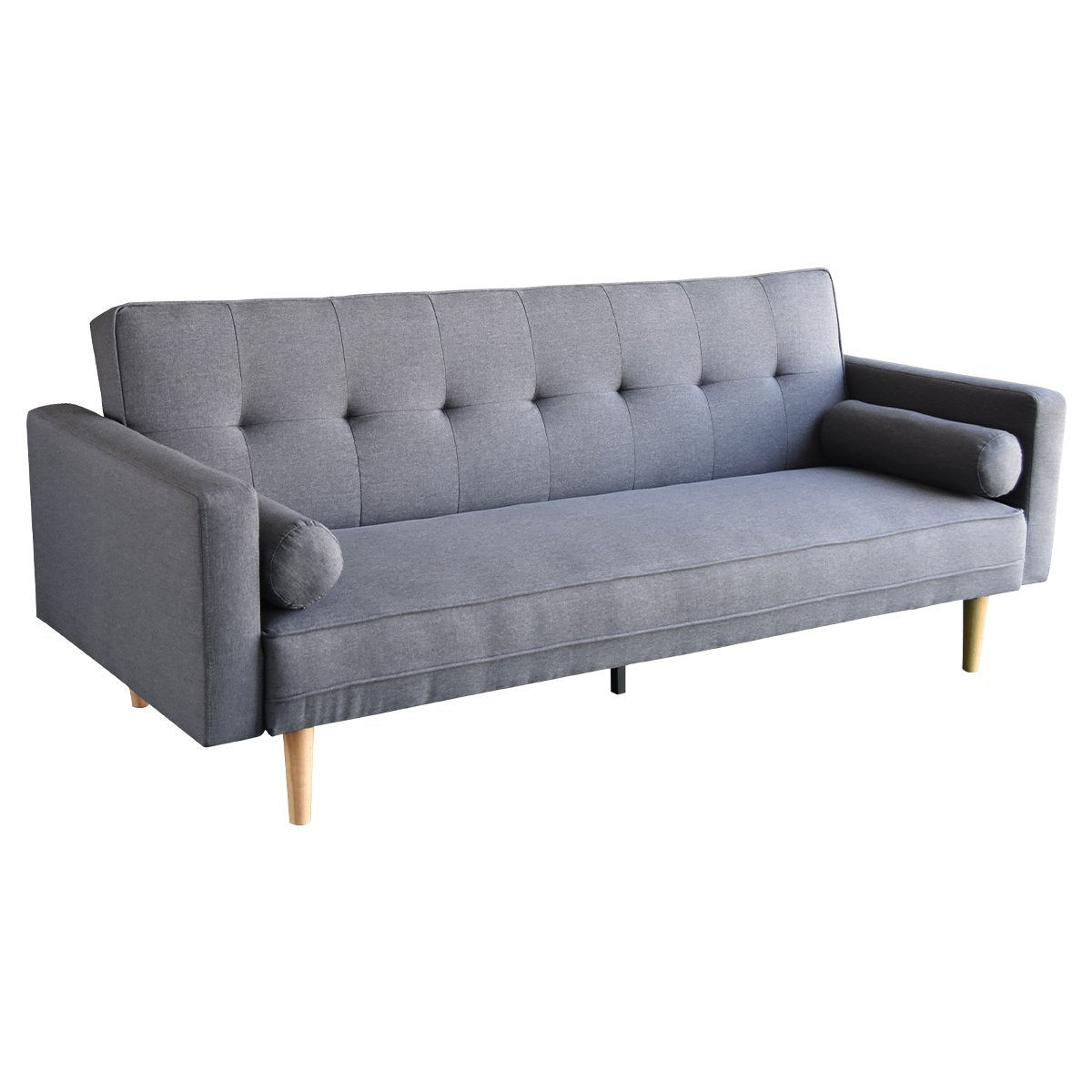 Sarantino Madison Sofa Bed Lounge Couch Futon Furniture Home Dark Grey Linen Suite-Furniture &gt; Sofas-PEROZ Accessories
