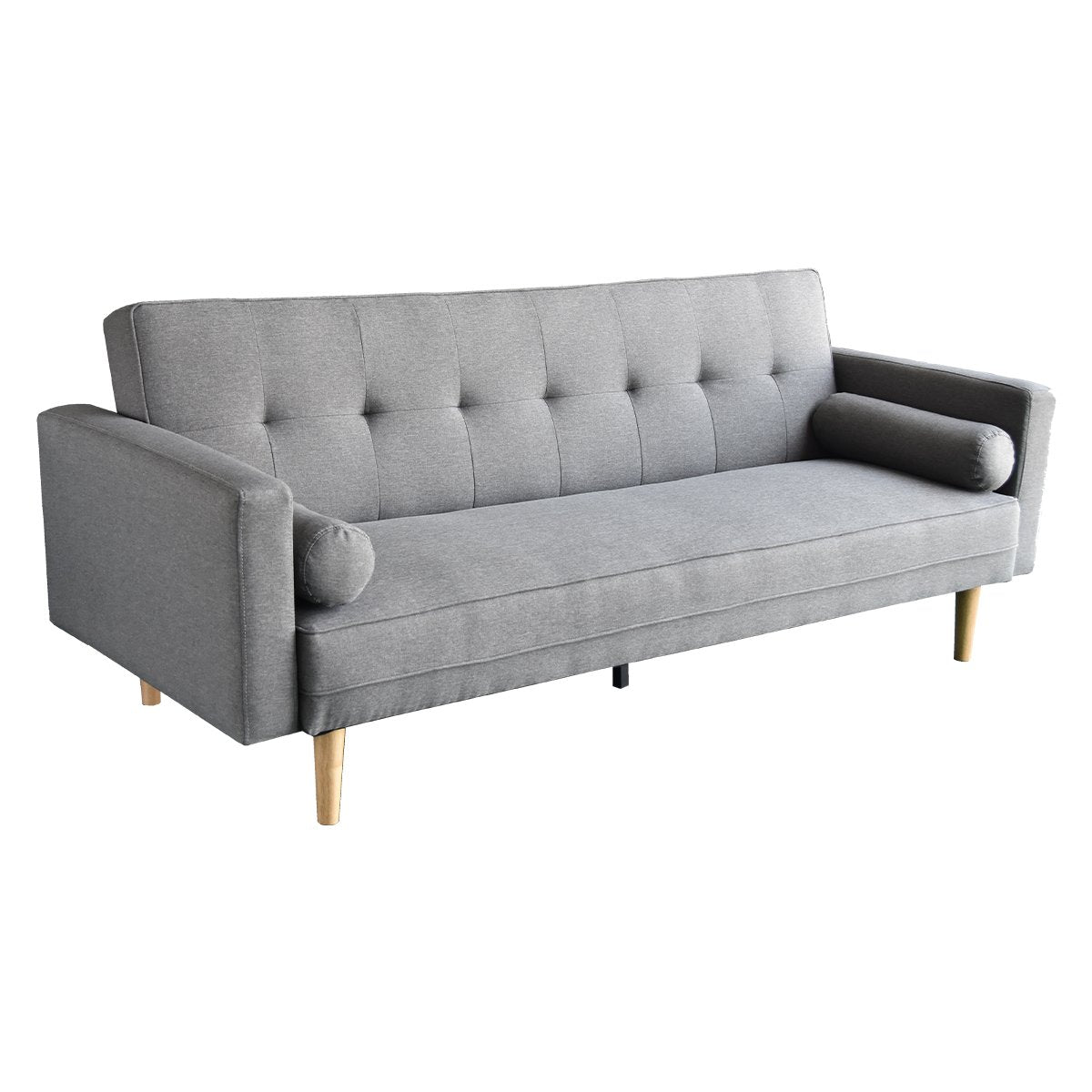 Sarantino Madison Sofa Bed Lounge Couch Futon Furniture Home Light Grey Linen Suite-Furniture &gt; Sofas-PEROZ Accessories