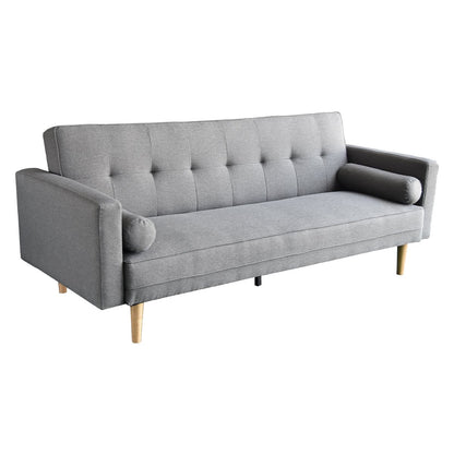 Sarantino Madison Sofa Bed Lounge Couch Futon Furniture Home Light Grey Linen Suite-Furniture &gt; Sofas-PEROZ Accessories
