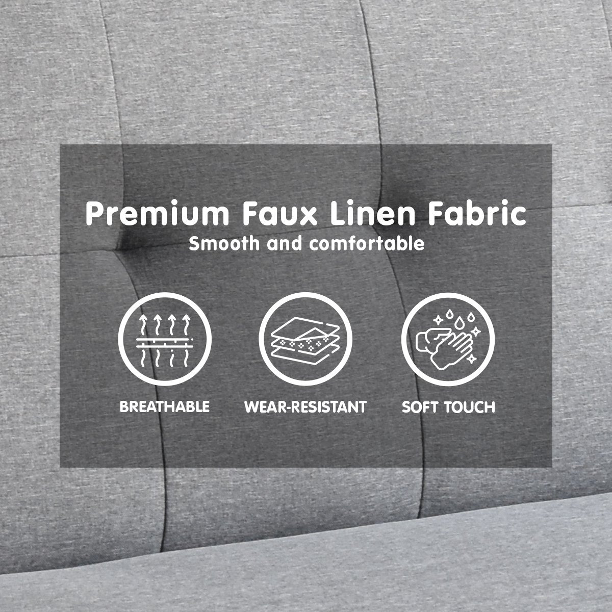 Sarantino Madison Sofa Bed Lounge Couch Futon Furniture Home Light Grey Linen Suite-Furniture &gt; Sofas-PEROZ Accessories