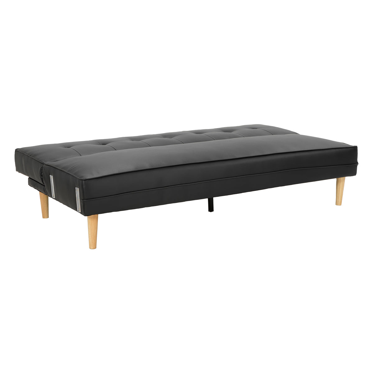 Sarantino Madison Faux Leather Sofa Bed Lounge Couch Futon Furniture Home Suite - Black-Furniture &gt; Sofas-PEROZ Accessories
