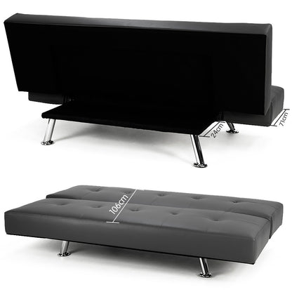 Sarantino Brooklyn Sofa Bed Lounge Faux Leather Couch Futon Furniture Adjustable Suite Gr-Furniture &gt; Sofas-PEROZ Accessories