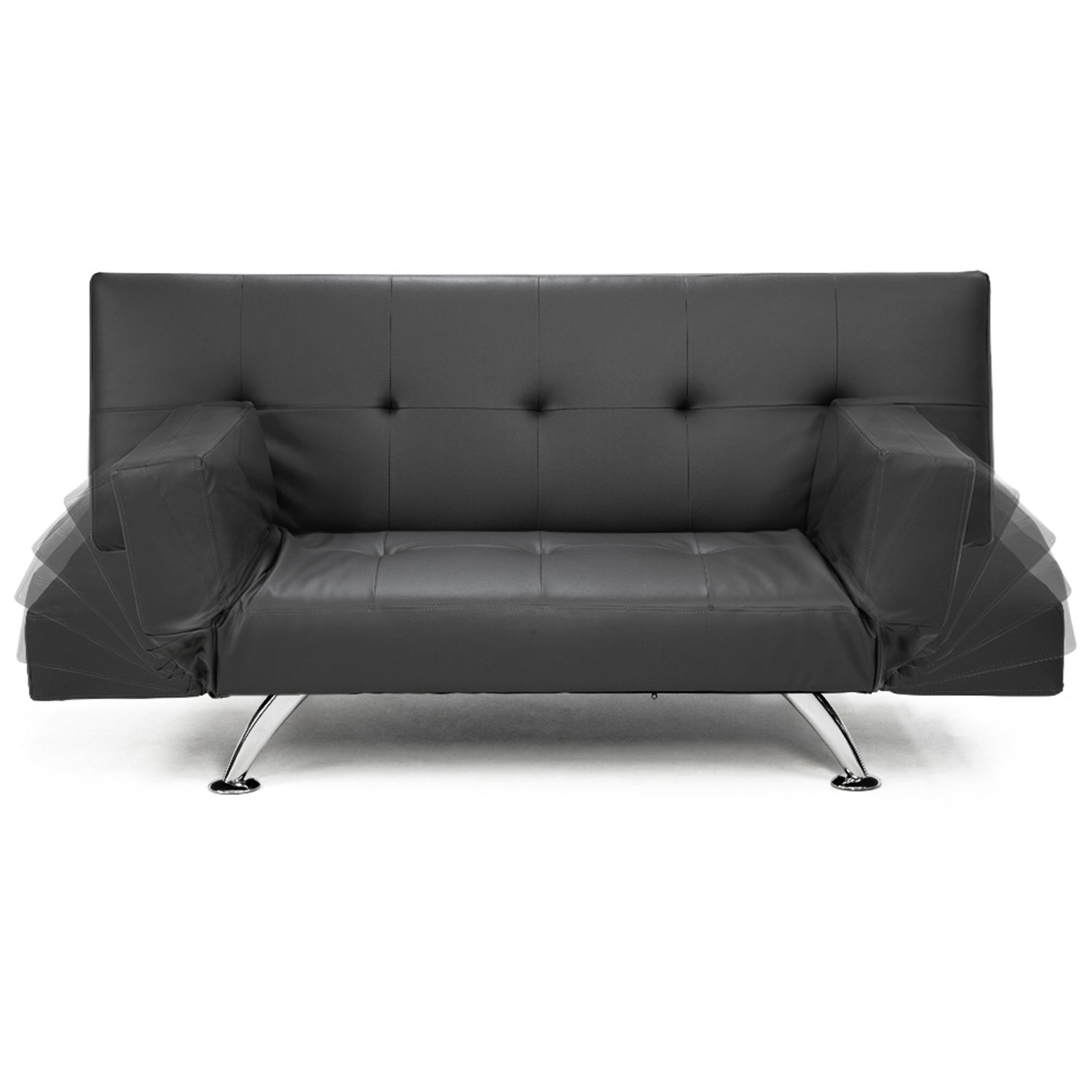 Sarantino Brooklyn Sofa Bed Lounge Faux Leather Couch Futon Furniture Adjustable Suite Gr-Furniture &gt; Sofas-PEROZ Accessories