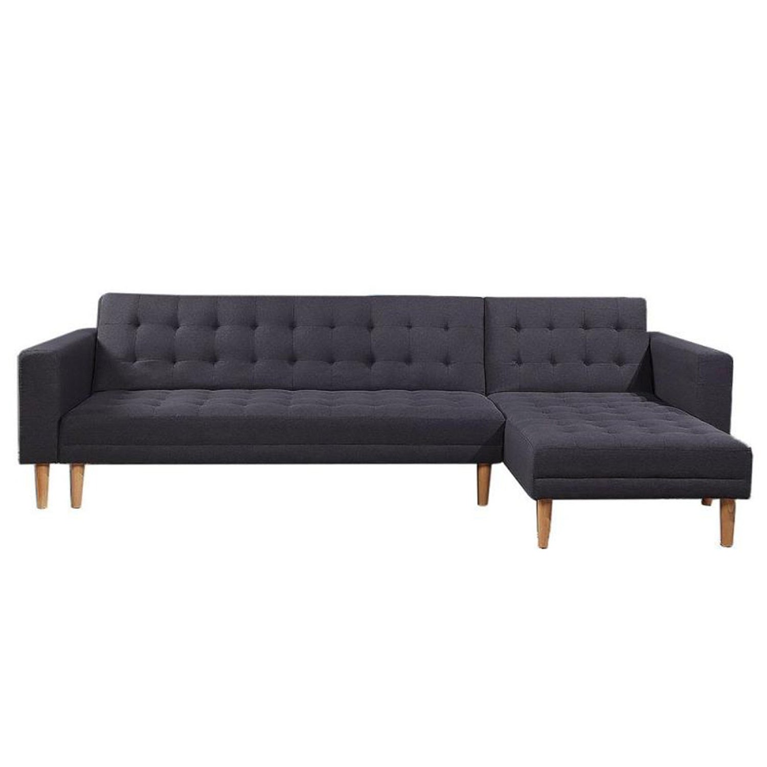 Sarantino Linen Fabric Corner Sofa Bed Couch Lounge With Chaise Furniture - Dark Grey-Furniture &gt; Sofas-PEROZ Accessories