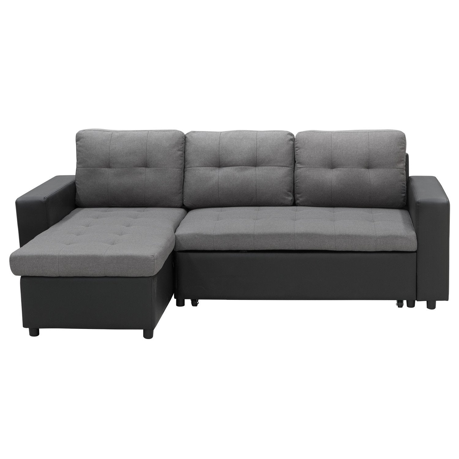 Sarantino Corner Sofa Linen Lounge Couch L-shaped Modular Furniture Home Chaise Grey-Furniture &gt; Sofas-PEROZ Accessories